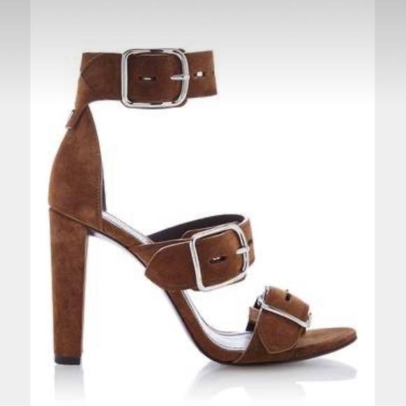 Alexander Wang Suede Sandals size 37 1/2 or US 7 1/2 in beautiful condition - Picture 1 of 9